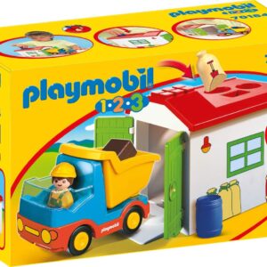 Playmobil 1 2 3 camion ribaltabile con garage